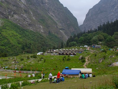 Beautiful Himalayan landscape of ghangaria Base camps, Valley of Flowers National Park, Uttarakhand