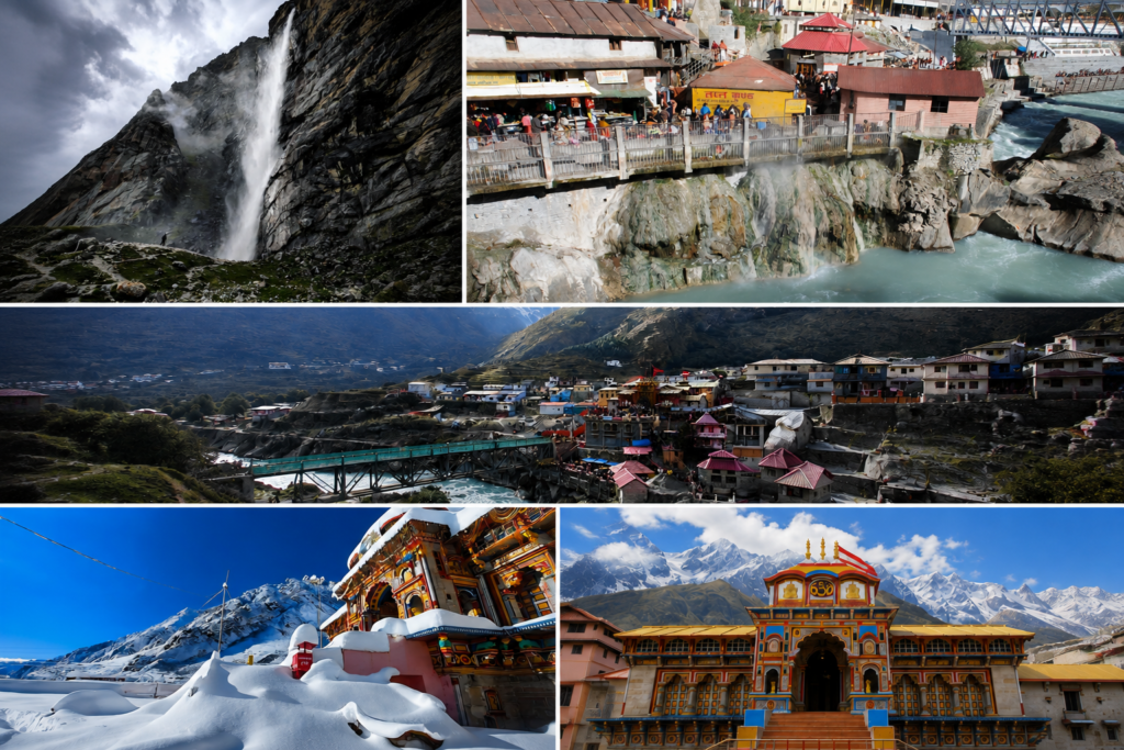 Badrinath Temple surrounded by majestic Himalayan peaks in Chamoli, Uttarakhand